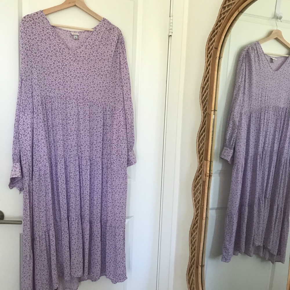 lilac long sleeve dress